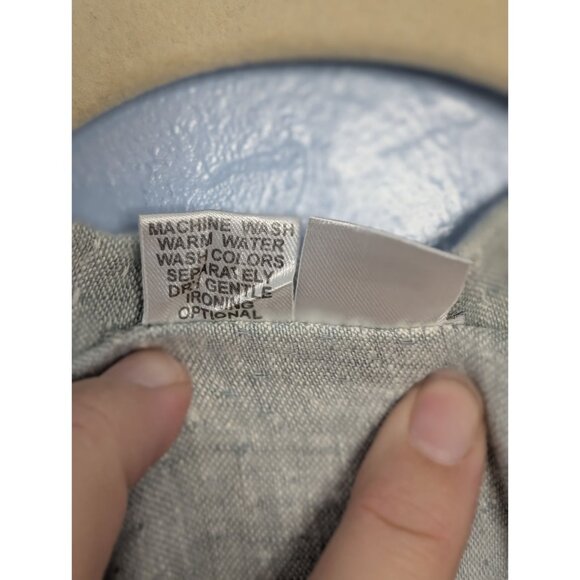 Flax Generous 2G Womens Button-Down Shirt 100% Linen Gray Long Sleeve - Picture 4 of 15